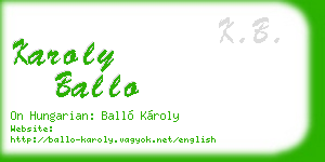 karoly ballo business card