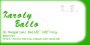 karoly ballo business card
